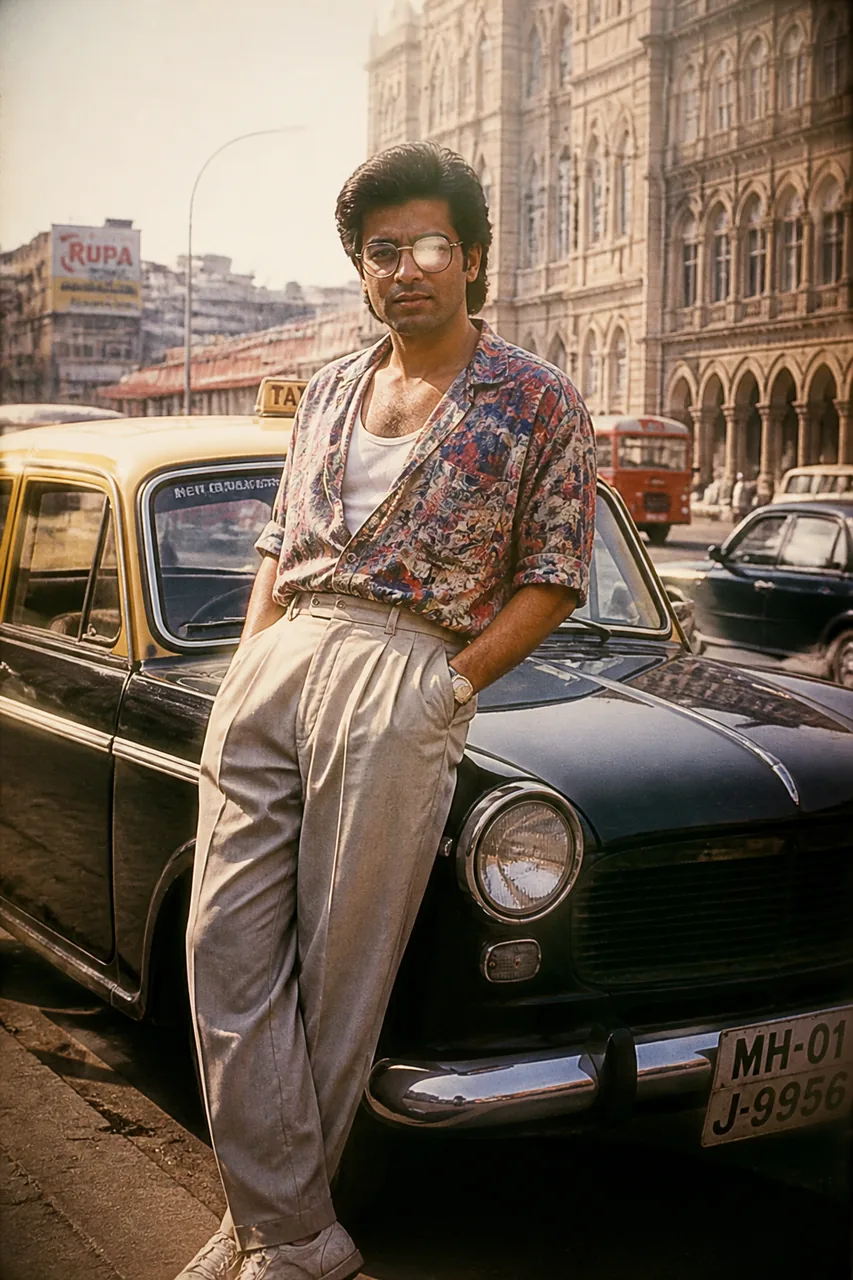 1980s Bombay Retro Street Style Portrait (ChatGPT) – AI se bani photo