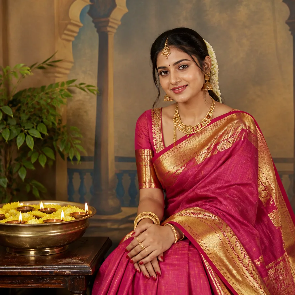 1990s Nostalgic Diwali Studio Portrait (Chat/Gemini) – AI se bani photo