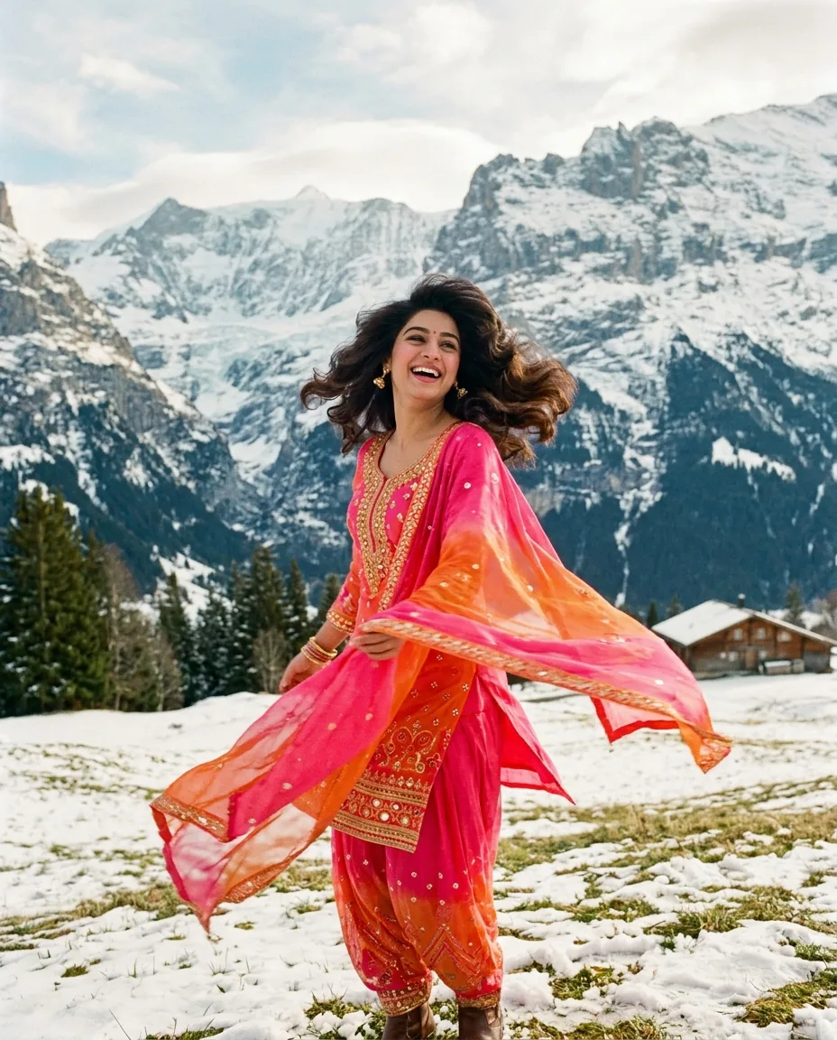 90s Bollywood Retro Photo Prompt – AI se bani photo