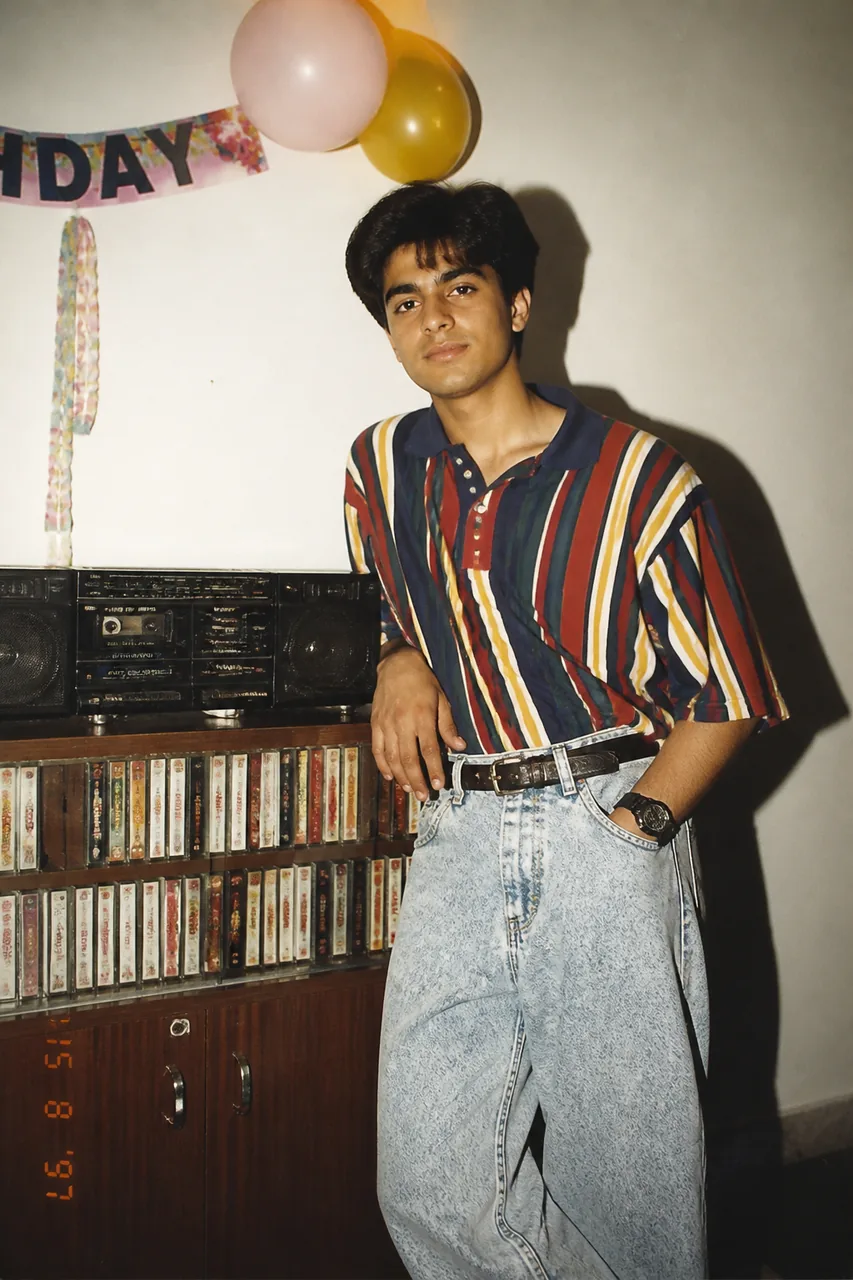 90s Disposable Camera Flash Party Photo Prompt – AI se bani photo