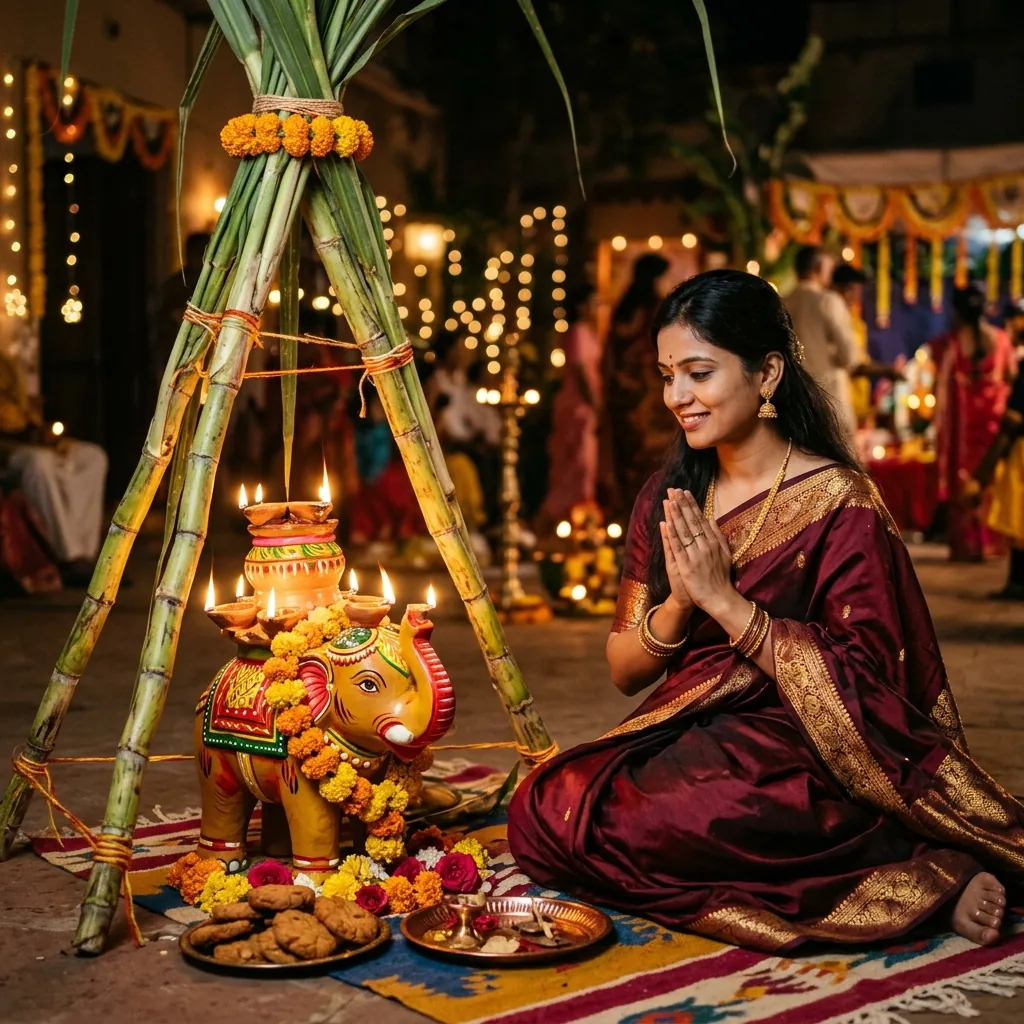 Chhath Puja Koshi Bharai Evening Photo Prompt – AI se bani photo