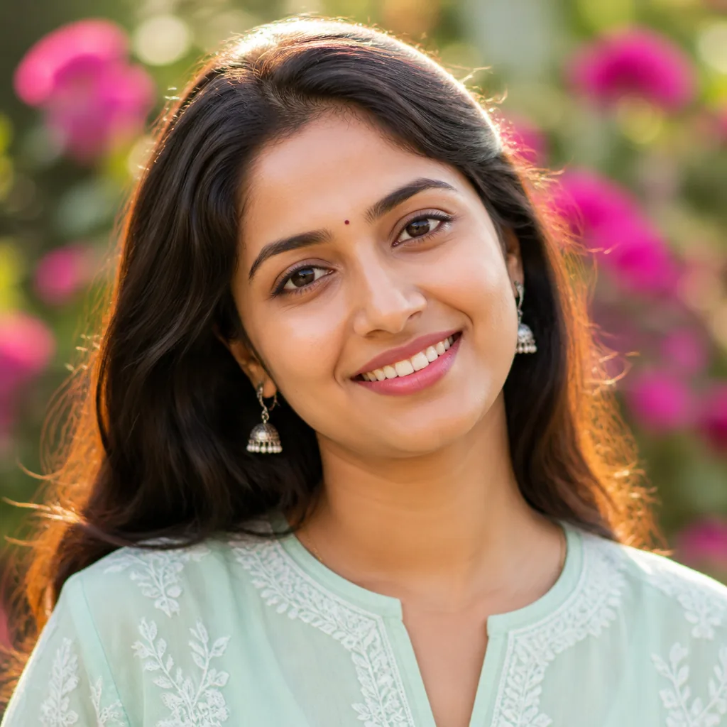 Chikankari Kurti Blurred Garden DP for Girls – AI se bani photo