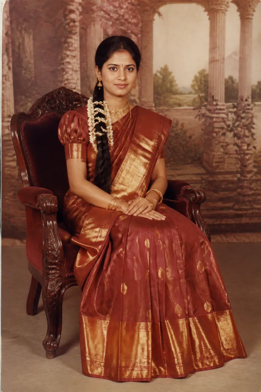 Classic 80s Family Album Studio Portrait (Gemini AI) – AI se bani photo