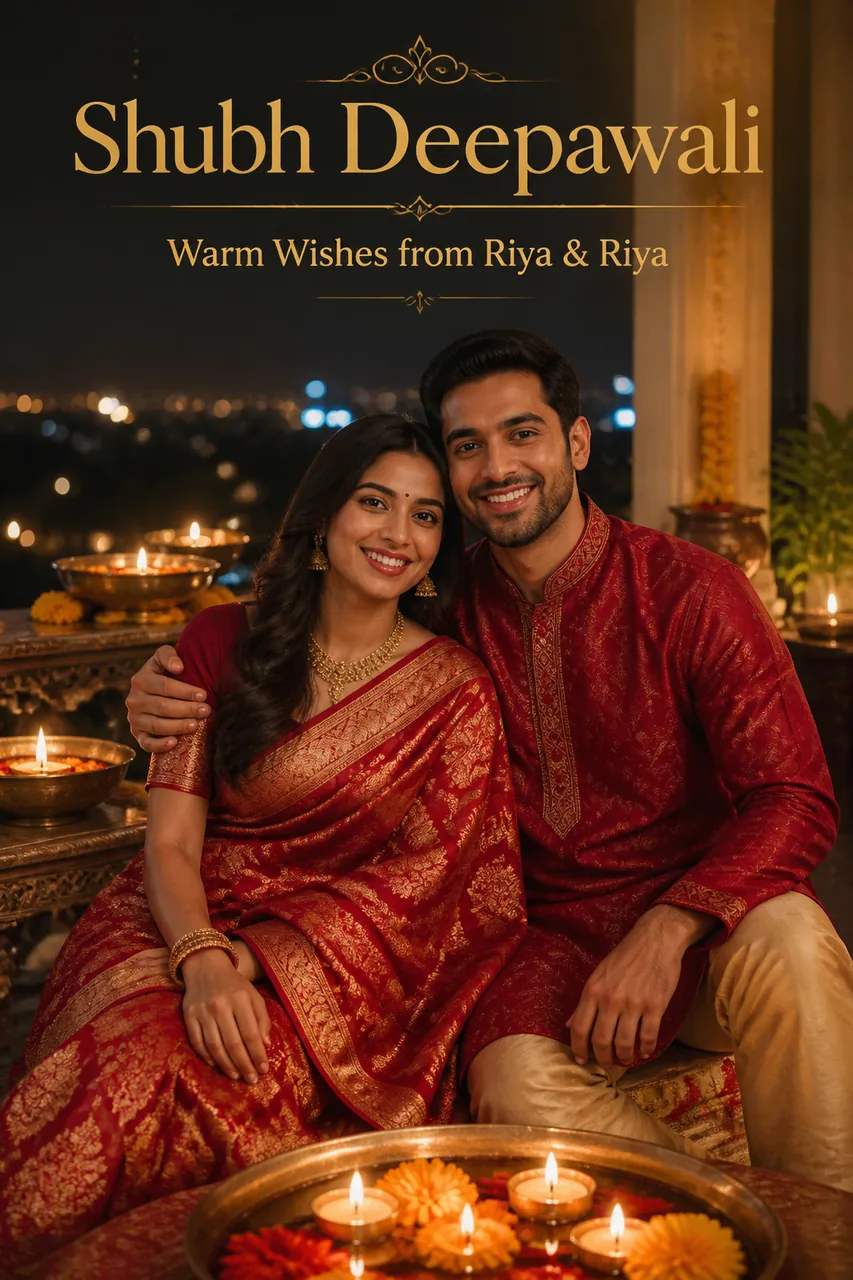 Diwali Couple Greeting Card Photo Prompt (ChatGPT & Gemini) – AI se bani photo