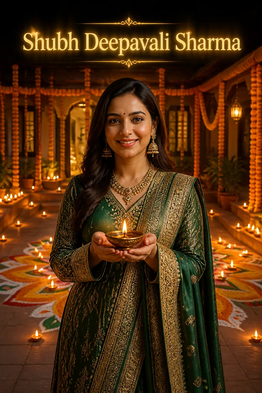 Diwali Wishes Greeting Photo Prompt with Family Name – AI se bani photo