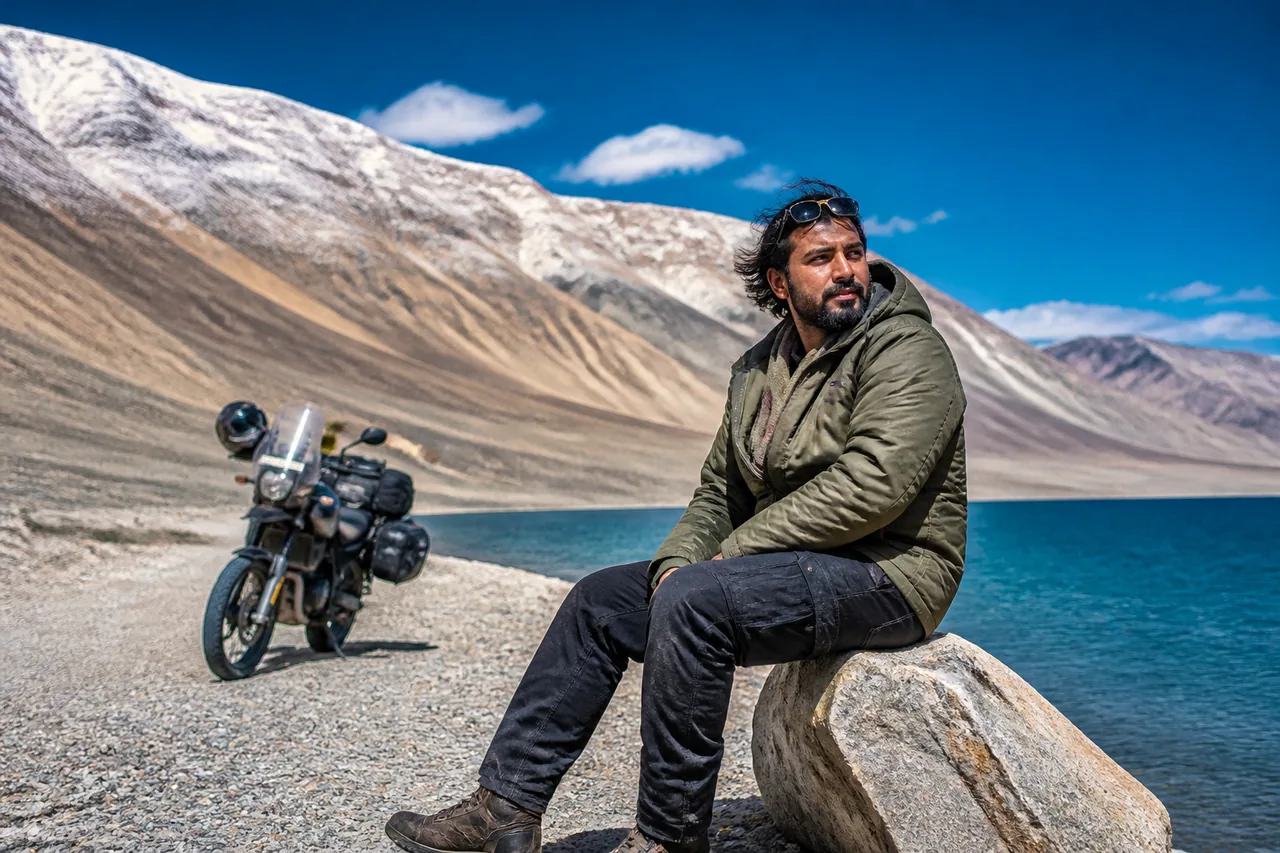 Ladakh Pangong Tso Adventure Travel AI Prompt – AI se bani photo