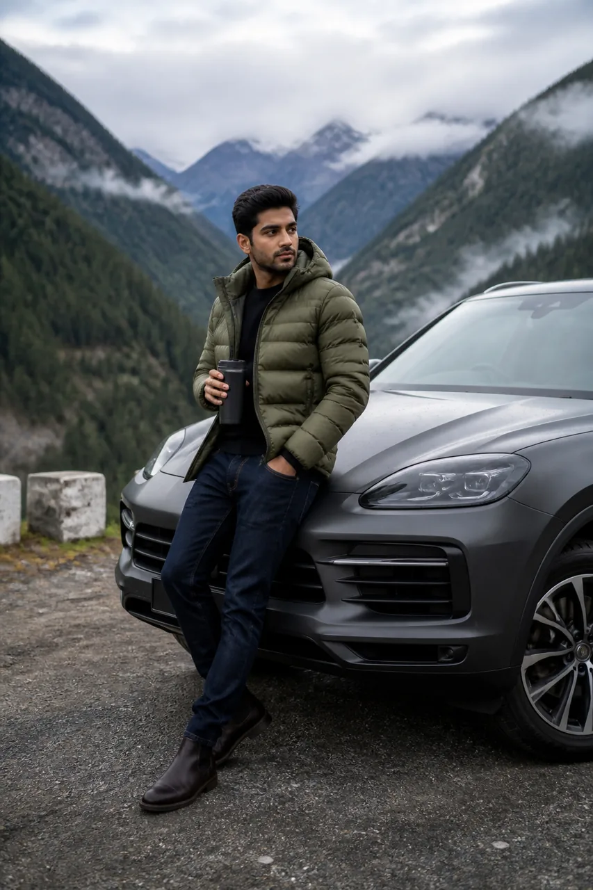 Mountain Viewpoint SUV Photo Prompt (Gemini AI) – AI se bani photo