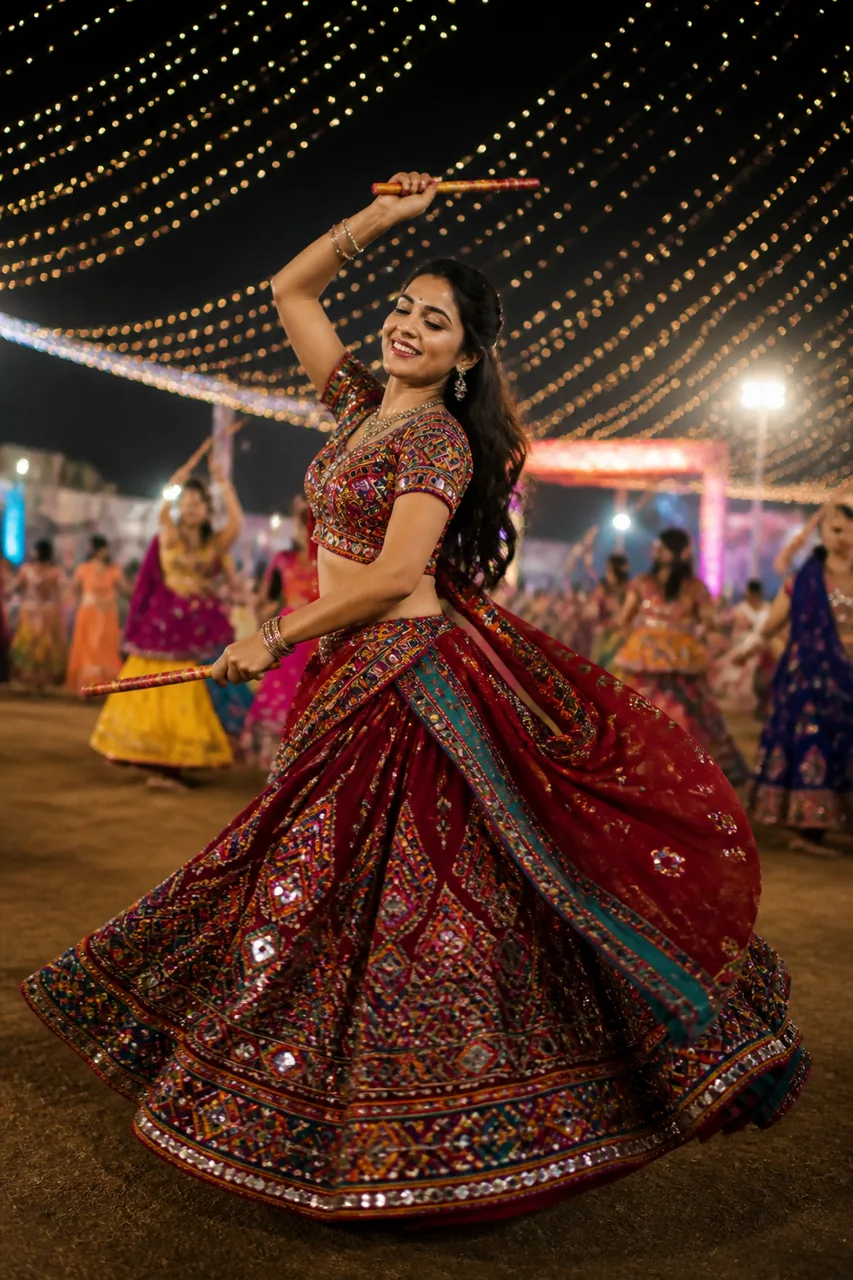 Navratri Garba Dance Spinning Video Prompt (Google Veo) – AI se bani photo
