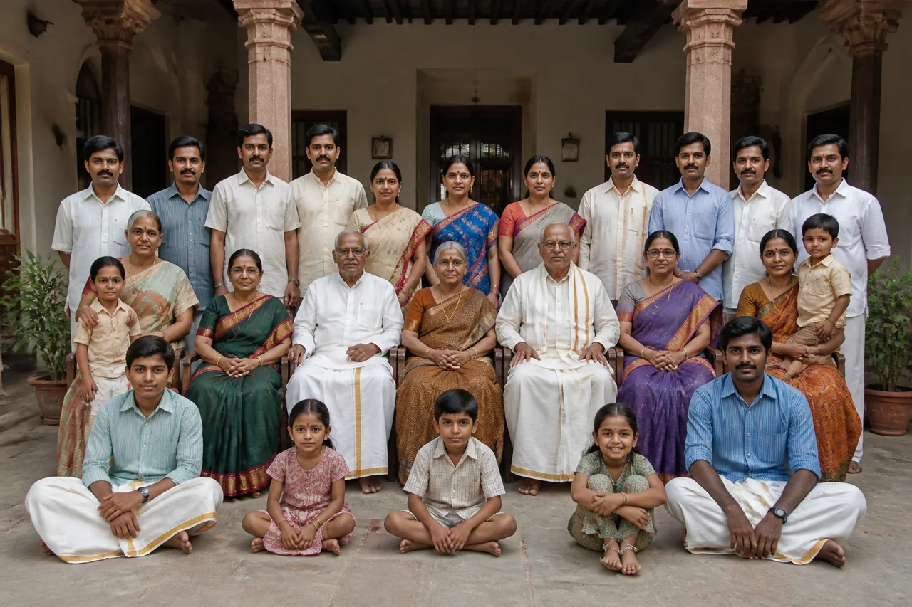 Purani Joint Family Group Photo Restoration AI Prompt – AI se bani photo