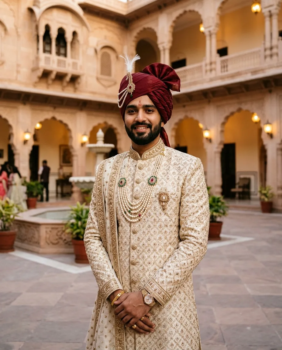 Royal Rajput Sherwani Look Prompt for Boys – AI se bani photo