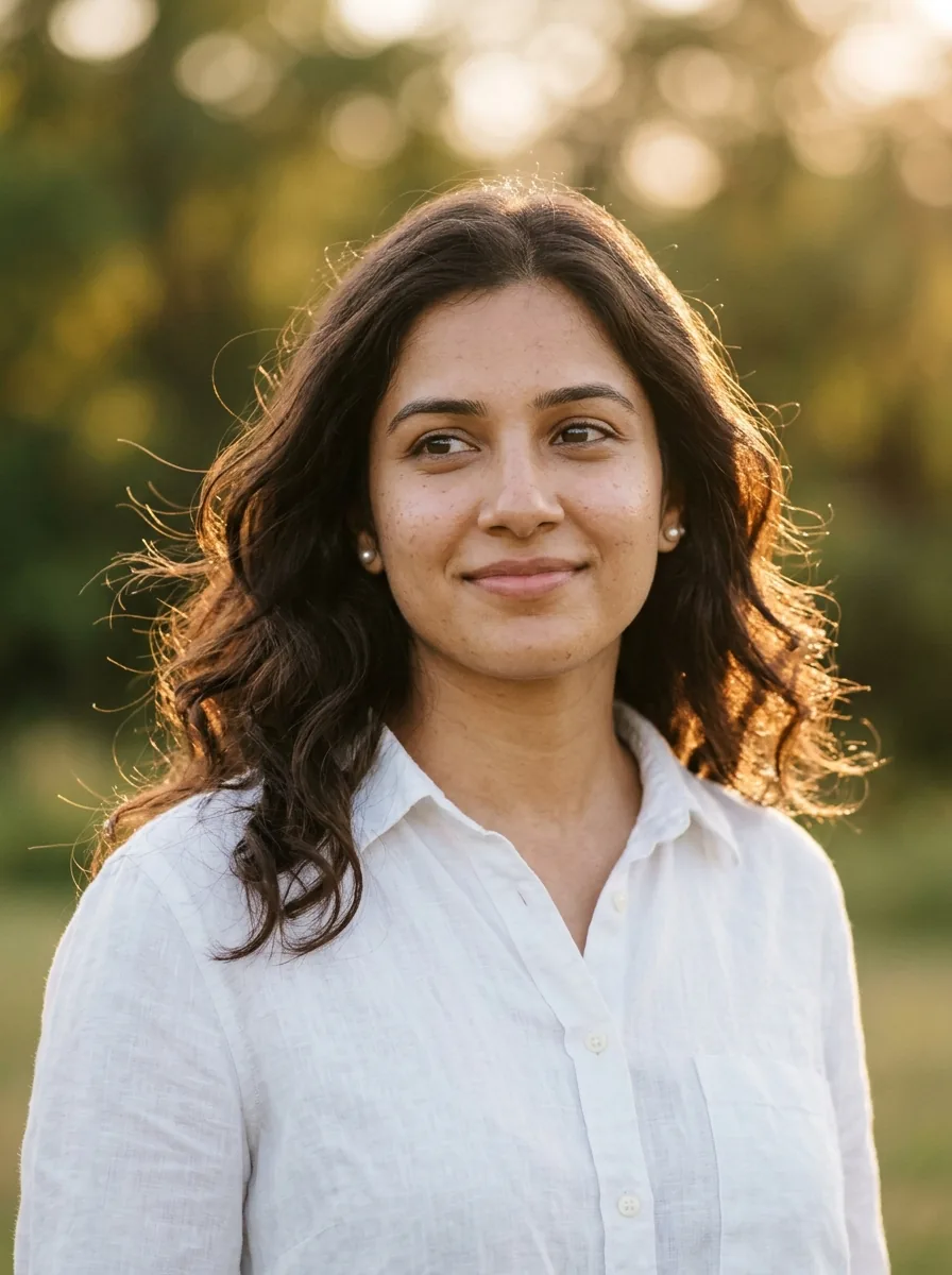 Sunlit Golden Hour Natural Portrait AI Prompt – AI se bani photo