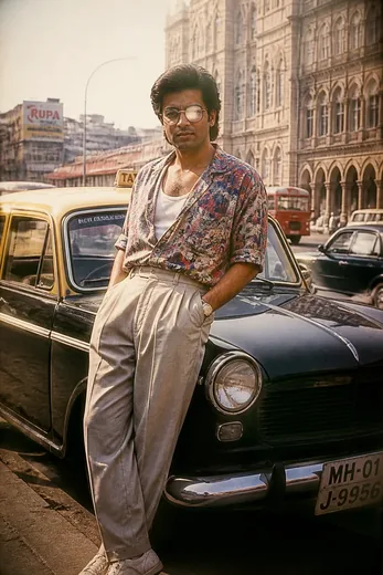 1980s Bombay Retro Street Style Portrait (ChatGPT)