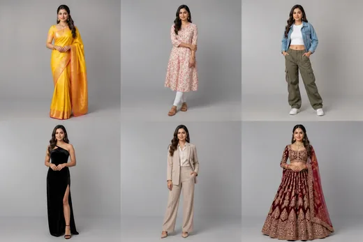 6 Outfits Transformation Grid AI Photo Prompt (Gemini)