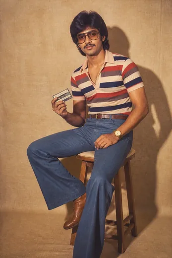 80s Indian College Hero Retro Look Prompt (ChatGPT)
