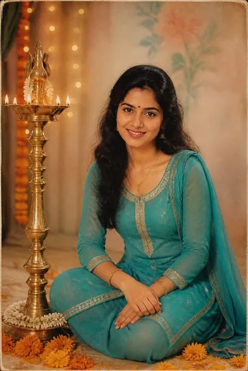 90s Hand-Coloured Diwali Postcard Photo Prompt (Meta AI)