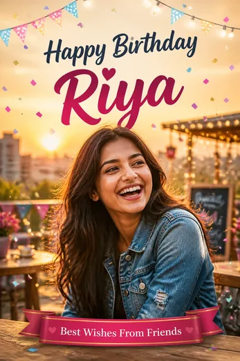 Best Friend Birthday Wish Poster with Photo & Name