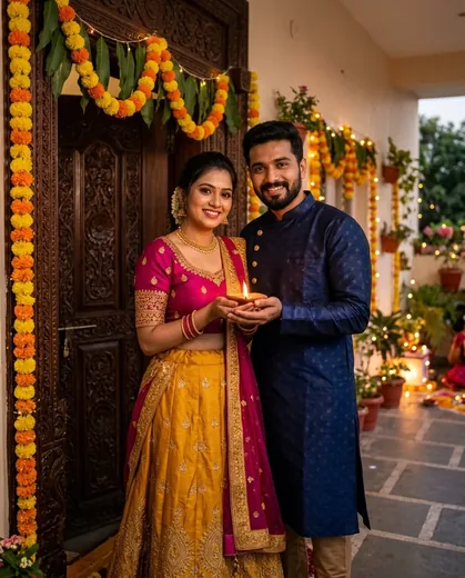Diwali Couple Festive Portrait Prompt (AI Tools)