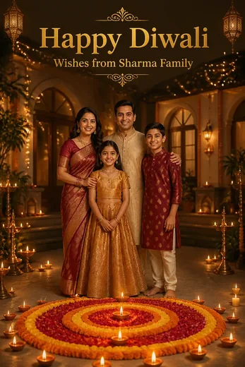 Diwali Family Wishes Poster with Parivaar Name (ChatGPT AI)