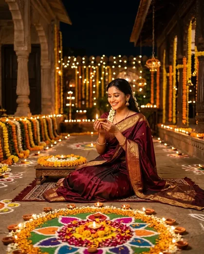 Diwali Saree Photo Prompt for Girls (Gemini AI)
