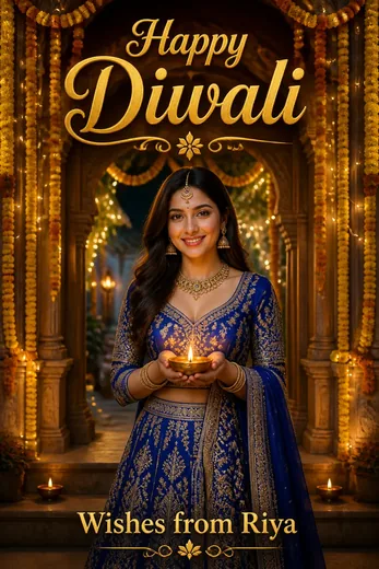 Diwali Wishes Status Poster for Girls (ChatGPT & Nano Banana)