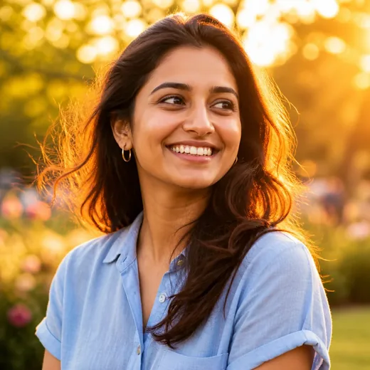 Golden Hour Outdoor Floral Bokeh DP for Girls