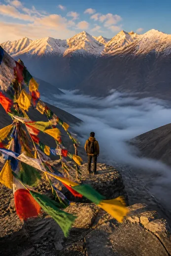 Himalayan Sunrise Mountain Drone Reveal Reel Prompt (Veo / Kling)