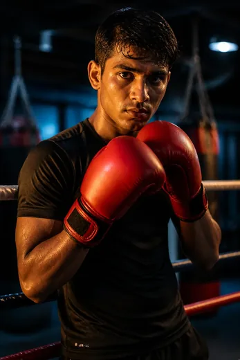 Intense Boxing Gloves Ring Corner Fitness Photo