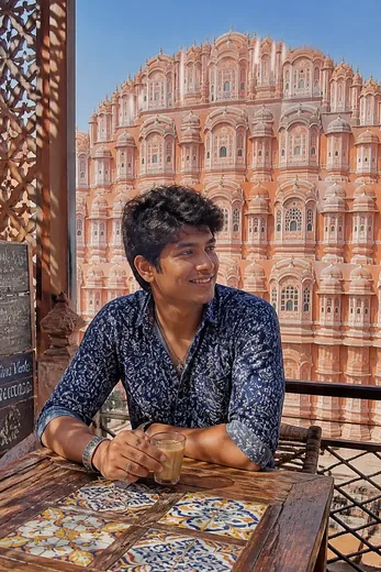 Jaipur Hawa Mahal Rooftop Cafe Photo Prompt