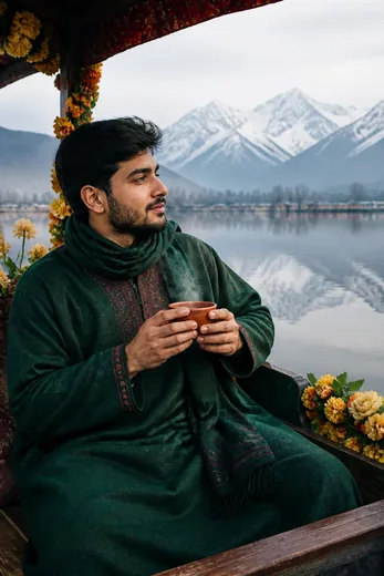 Kashmir Dal Lake Shikara Travel Photo Prompt