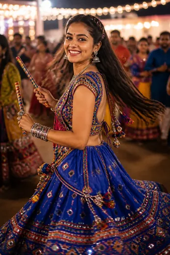 Navratri Garba Night Spinning Video Prompt (Google Veo)