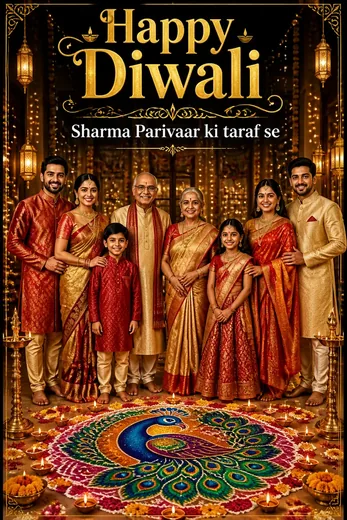 Traditional Parivaar Diwali Wishes Banner Prompt
