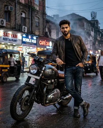 Urban Biker Attitude Street Photo Prompt (Gemini AI)