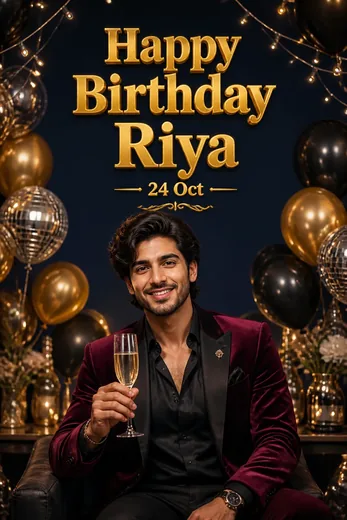 VIP Birthday Poster AI Photo Prompt with Name (ChatGPT)
